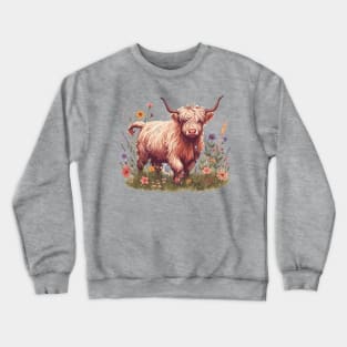 Cottagecore Aesthetics Vintage Cow Crewneck Sweatshirt